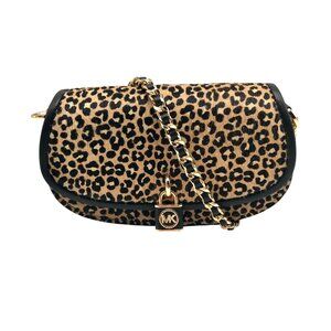 Michael Kors Mila Small East West Leopard Chain Sling Shoulder Bag